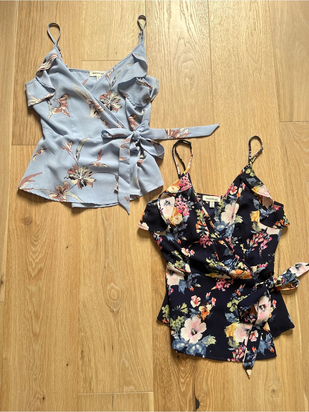 BUNDLE of 2: Coquette Whimsy Women’s Babydoll Flower Child Boho Chic Floral Wrap